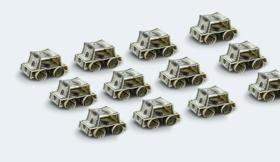 Origami Money Cars